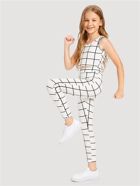 Girls Grid Tank Top And Pants Set In 2021 Girls Outfits Tween Forever 21 Girls Outfits Tween