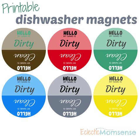 Printable Dirty Or Clean Dishwasher Magnet Eclectic Momsense