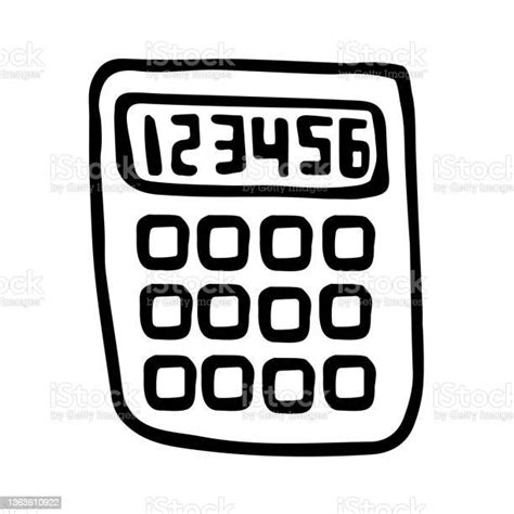 Calculatrice Vectorielle Dans Le Style Doodle Logo Dessiné À La Main