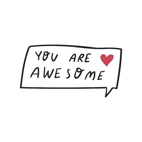 Premium Vector You Are Awesome Speech Bubble Vector Outline