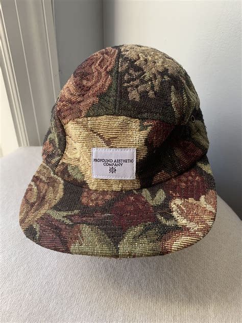 Multi Colored Floral Tapestry Style Baseball Hat Cap Adjustable Leather