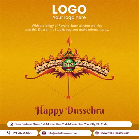 Dussehra 2024 Wishes For Company With Name And Logo Edit