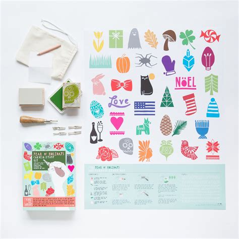 Year Of Holidays Carve A Stamp Kit Yellow Owl Workshop Kid Friendly