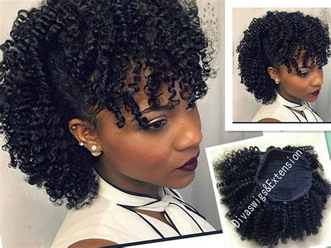 100 Human Hair Kinky Curly Drawstring Ponytail For Black Women Afro
