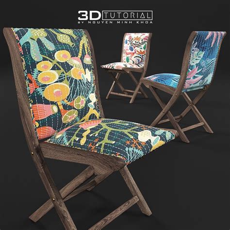 Download Free 3d Models Suren Striped Terai Folding Chair By Nguyen