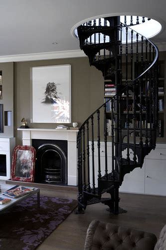 Spiral Staircase Living Etc Grey Living Room White Mantelp Flickr