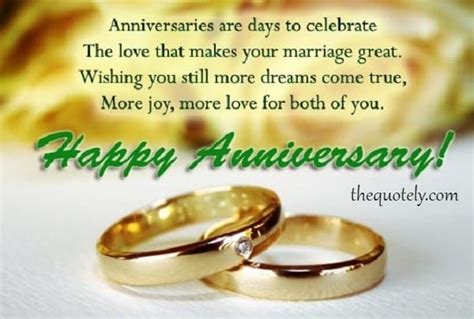 Two Gold Wedding Rings With The Words Happy Anniversary