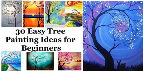 30 Easy Tree Painting Ideas For Beginners Simple Acrylic Abstract Pai