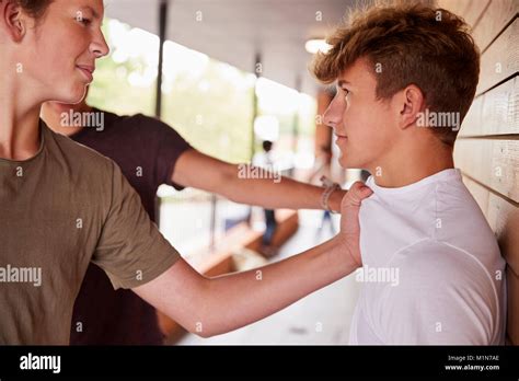 Teenage Boy Being Bullied At School Stock Photo Alamy