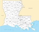 ♥ A large detailed Louisiana State County Map