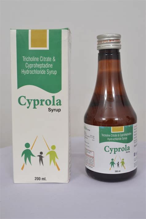 Cyproheptadine Syrup Packaging Type Bottle At Rs 75bottle In