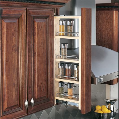 Shop Rev A Shelf 3 In W X 42 In H Wood 4 Tier Pull Out Cabinet Shelf At