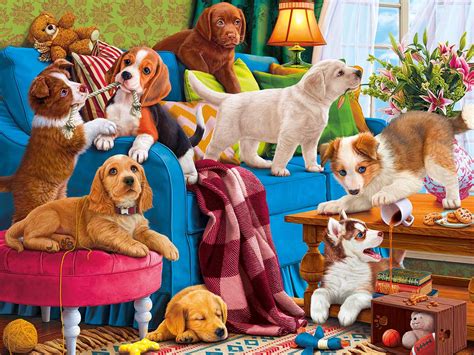 Playful Puppies 300 Pieces Roseart Puzzle Warehouse