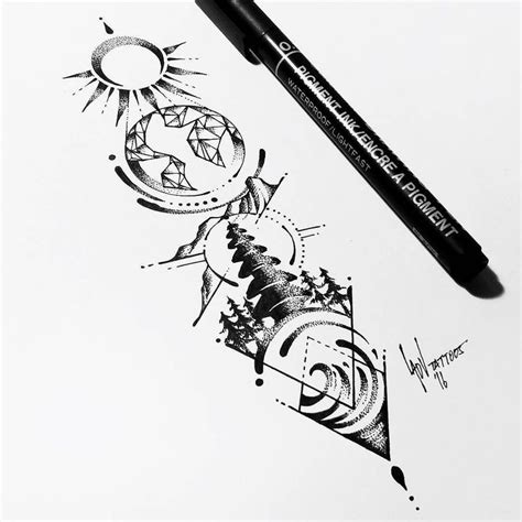 D e t a i l s. ladvtattoos | Earth tattoo, Geometric earth tattoo ...