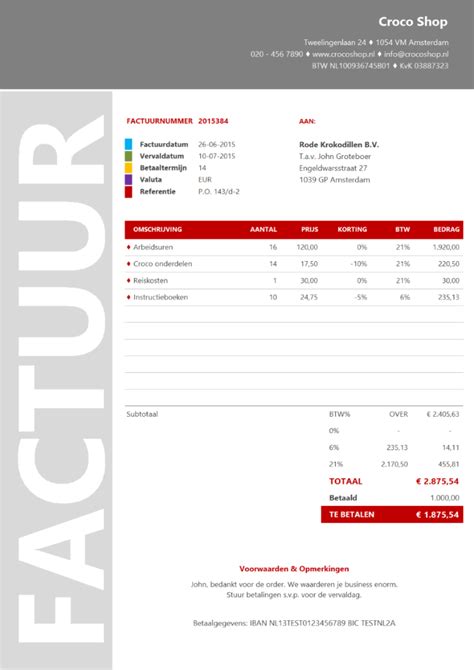 Factuur Excel Template Rgi Agbc