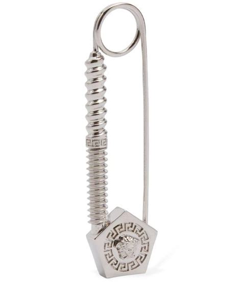 Versace Safety Pin Medusa Brooch In White Lyst