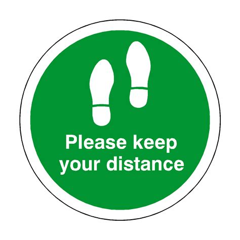 Please Keep Your Distance Floor Sticker Green Pvc