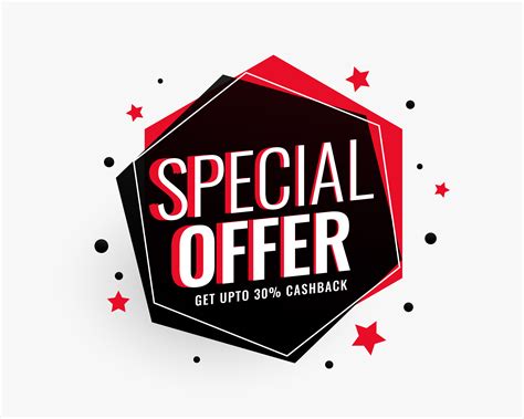 special offer sale banner in hexagonal shape with stars download free vector art stock