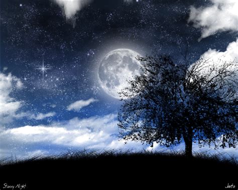 Free Download Sky Moonlight Nature Night Stars Clouds Rain Landscape