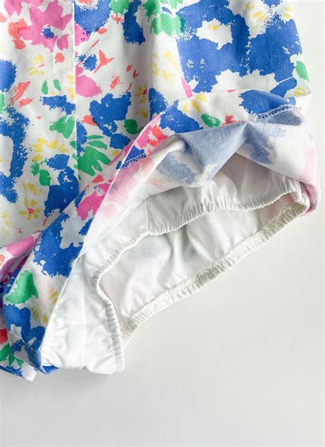 Vintage Cotton Floral Playsuit Bathing Swimsuit Hemlock Vintage Clothing