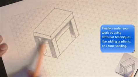 How To Draw A Table In Isometric Youtube