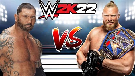 Wwe 2k22 Batista Vs Brock Lesnar Last Man Standing Match For The Wwe