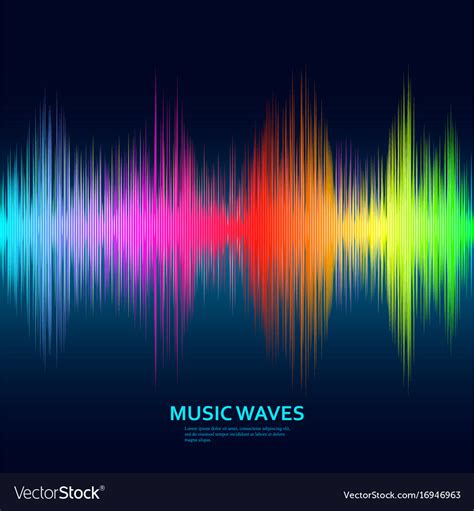 Music Waves Background Rainbow Sound Royalty Free Vector