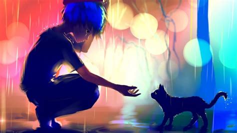 Wallpaper Id 504825 Anime Cat 1080p Sad Scenic Loneliness
