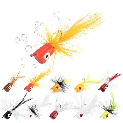 Buy Alwonder 10pcspack Fly Fishing Poppers Topwater Fishing Lures