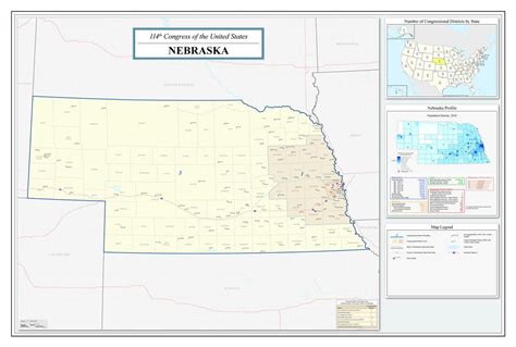 Nebraska Congressional District Map 114th Congress 12 Inch By 18
