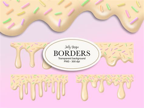 Butter Dripping Ice Cream Borders Graphic By Jallydesign Creative Fabrica
