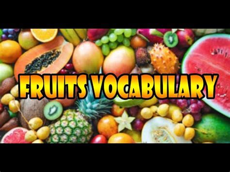 VOCABULARY OF FRUITS Vocabulario Frutas YouTube