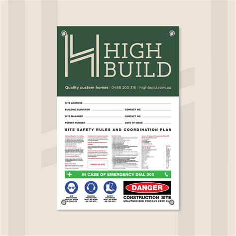 Site Safety Corflute Signs Construction Site Signage Building Site