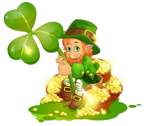 One traditional symbol of saint patrick's day is the shamrock. Saint Patrick's Day Leprechaun with Pot of Gold and ...