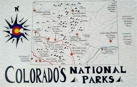 Colorado National Parks Map Etsy
