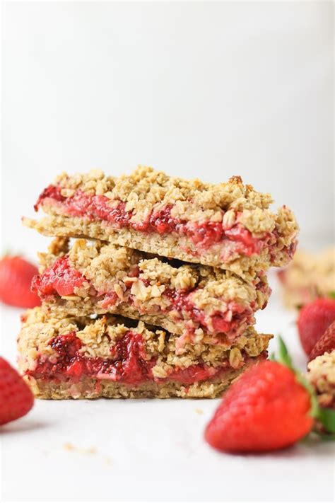 Strawberry Oatmeal Bars Vegan With Curves