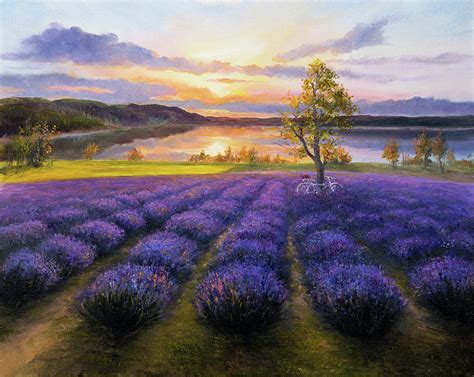 Lavender Fields Painting By Boyan Dimitrov Fine Art America