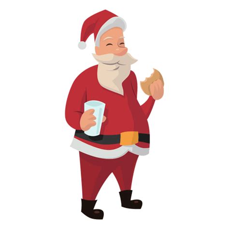 Santa Eating Cookie Cartoon Transparent Png And Svg Vector File