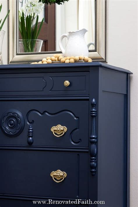 My answer is always to pick the color you like then get it mixed in the brand of your choice. Benjamin Moore Hale Navy (7 Tips You Should Know Before Painting) | Blue painted furniture ...
