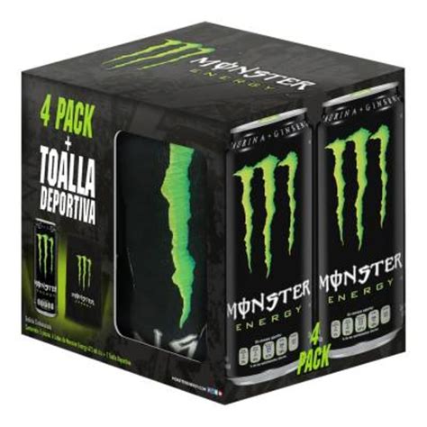 Bebida Energética Monster Energy 4 Pack De 473 Ml Cu 1 Toalla