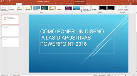 Como Poner Diseño A Las Diapositivas Powerpoint 2016 Youtube