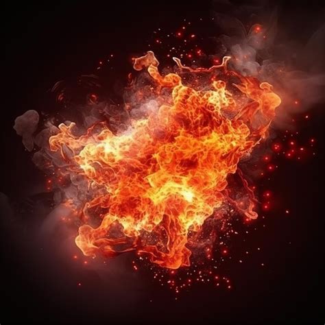 Premium Ai Image Effect Burning Red Hot Sparks Realistic Fire Flame
