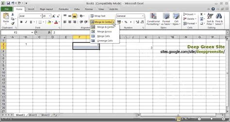 Ms Excel 2010 How To Split Merged Selected Cells Youtube