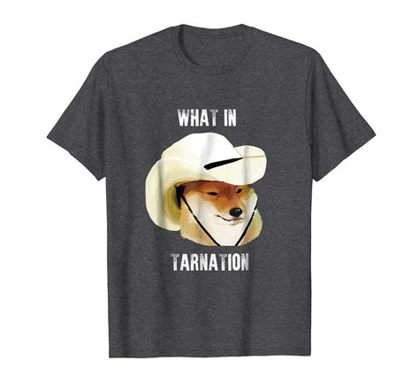 Dog Fashion What In Tarnation Dog Shirt Funny Meme Tshirt Dog Cowboy