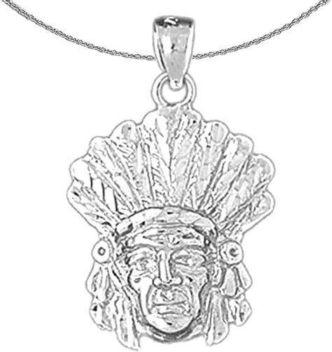 Jewels Obsession Gold Indian Head Necklace 14k White Gold
