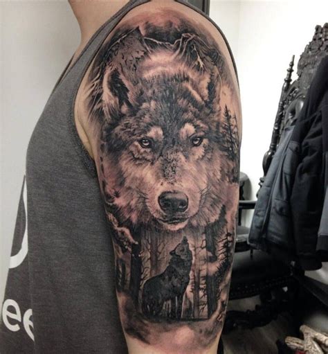 24 Cool Wolf Tattoo Ideas For Shoulder Wolf Tattoo Sleeve Wolf