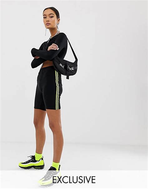 Collusion Legging Shorts With High Vis Side Stripe Asos