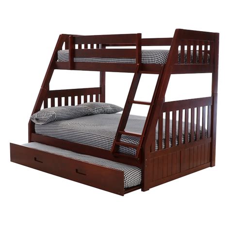 Oshome Rich Merlot Twin Over Full Bunk Bed In The Bunk Beds Department