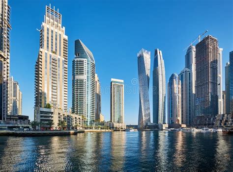 Dubai Marina Skyline In United Arab Emirates Stock Photo Image Of