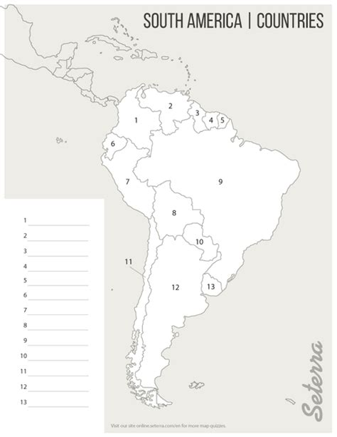 South America Countries Printables Seterra The Us 50 States